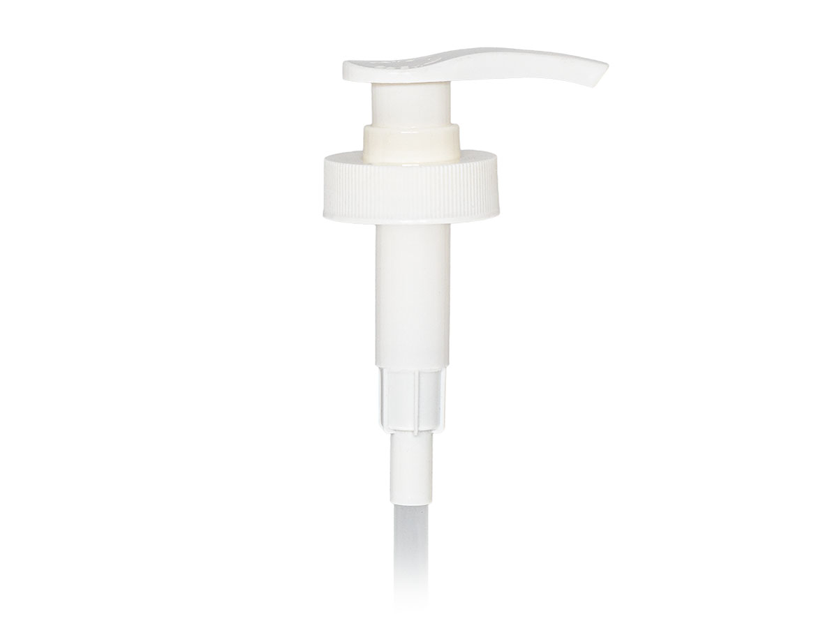 38/400 Finish, White, Pumps, Lotion, Fine Ribbed, Lock Down, 4cc, 11 3/8" Dt