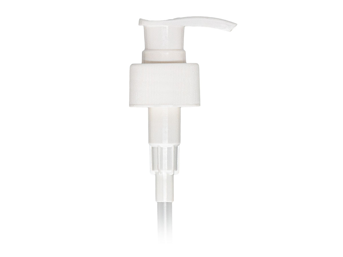 28/410 Finish, White, Pumps, Lotion, Fine Ribbed, Lock Down, 1.5cc, 8 1/8" Dt