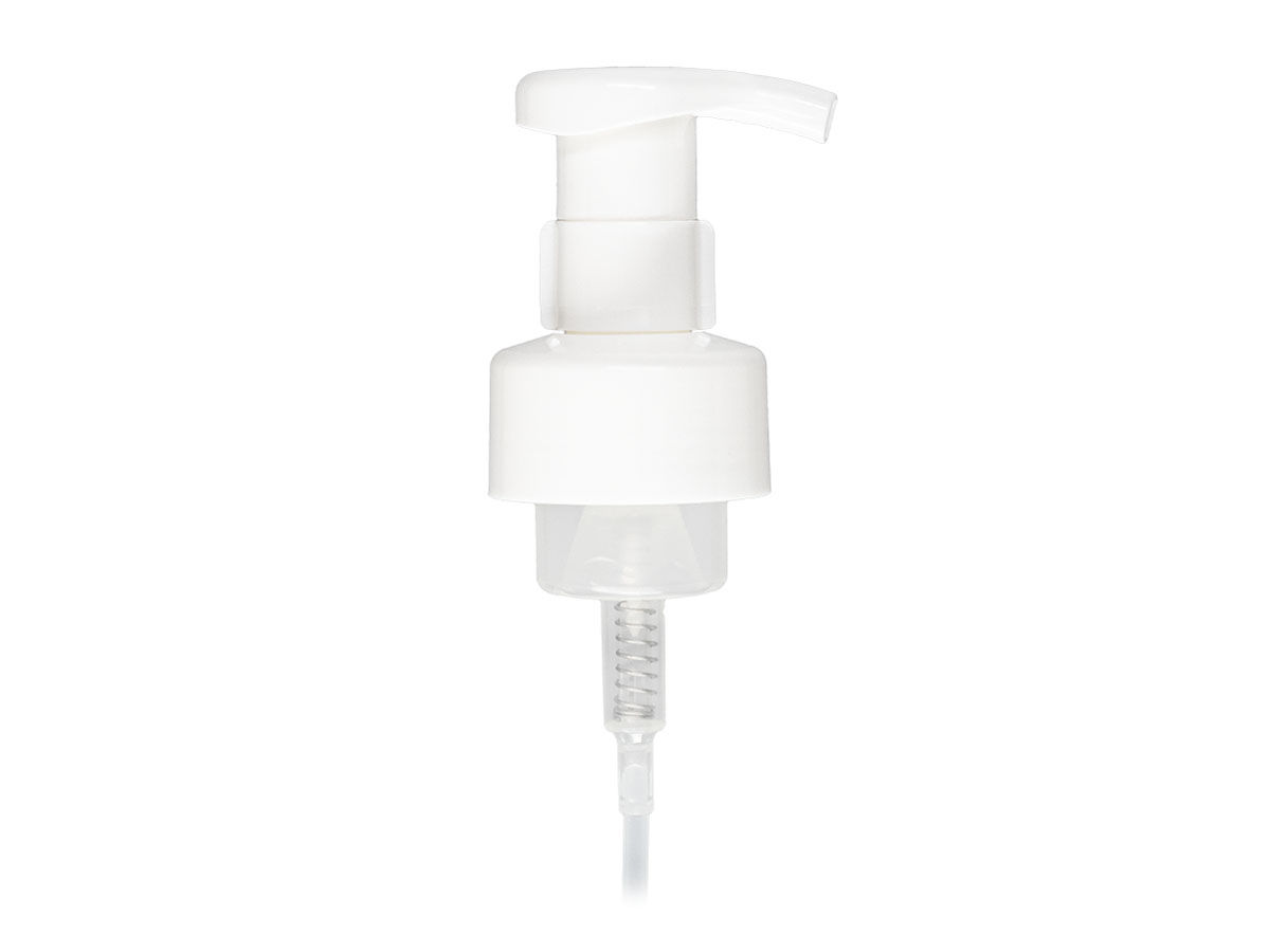 43mm Finish, White, Pumps, Foamer, Ship Clip, 6" DT