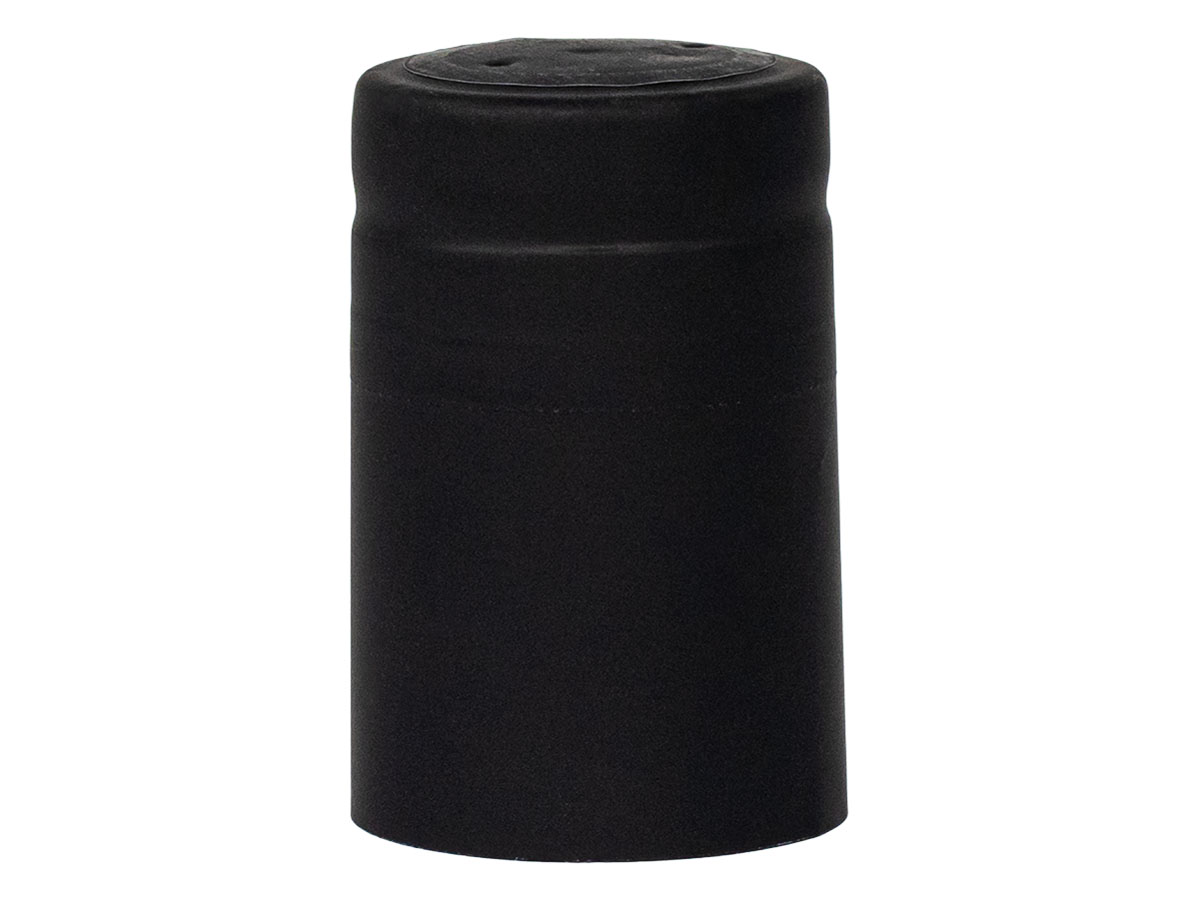 Black, Seals, Heat Shrink Capsule, 1 1/4" Dia X 1 7/8" T, Pull Tab