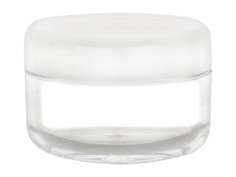 6 mL, 27mm Finish, Clear/White, Sets, Jars/Caps, As, Thick Wall Round