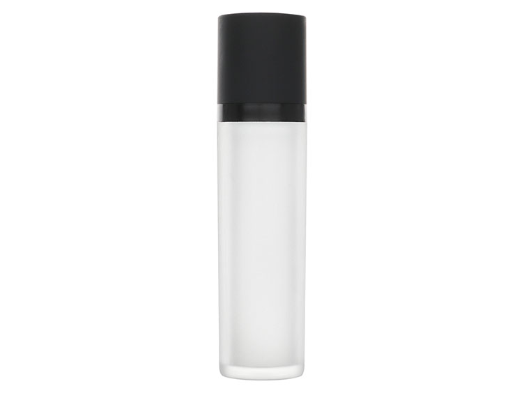 50 mL, 30mm Finish, Frosted/Matte Black, Sets, Bottles/Pumps/Collars/Overcaps, Other, Airless Cylinder Round
