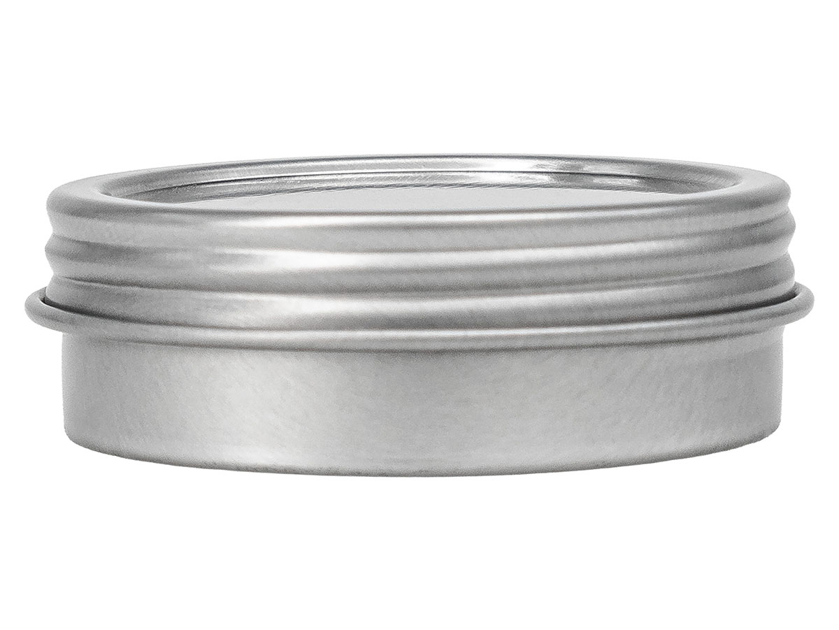 1 oz., 50mm Finish, Silver, Sets, Tins/Lids, Round, 1 15/16" Dia X 5/8" Tall