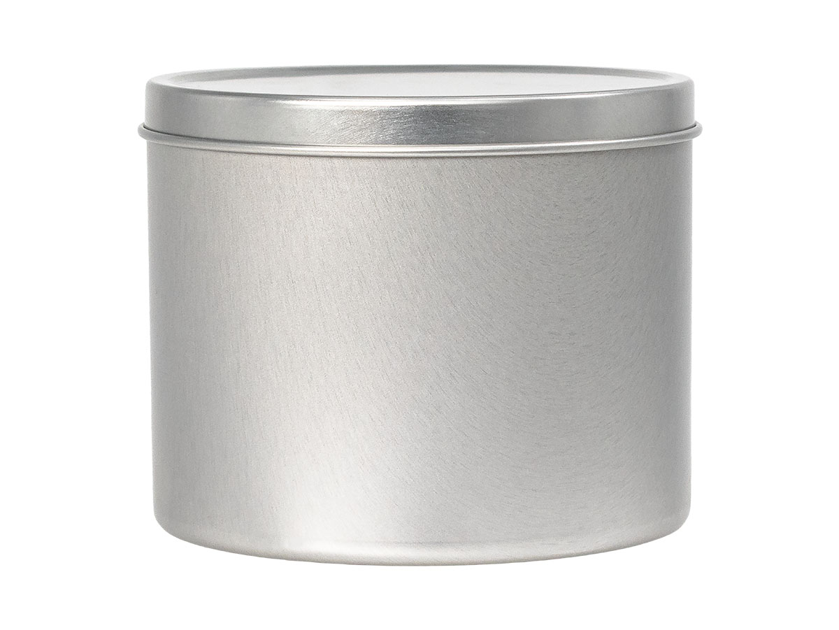 16 oz., 95mm Finish, Silver, Sets, Tins/Lids, Round, 3 11/16" Dia X 3 1/16" Tall