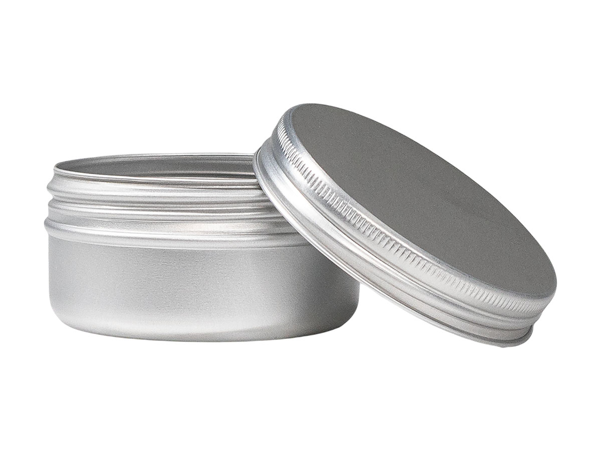 50 mL., 55mm Finish, Silver, Sets, Tins/Lids, Round,  2" Dia X 1/8" Tall