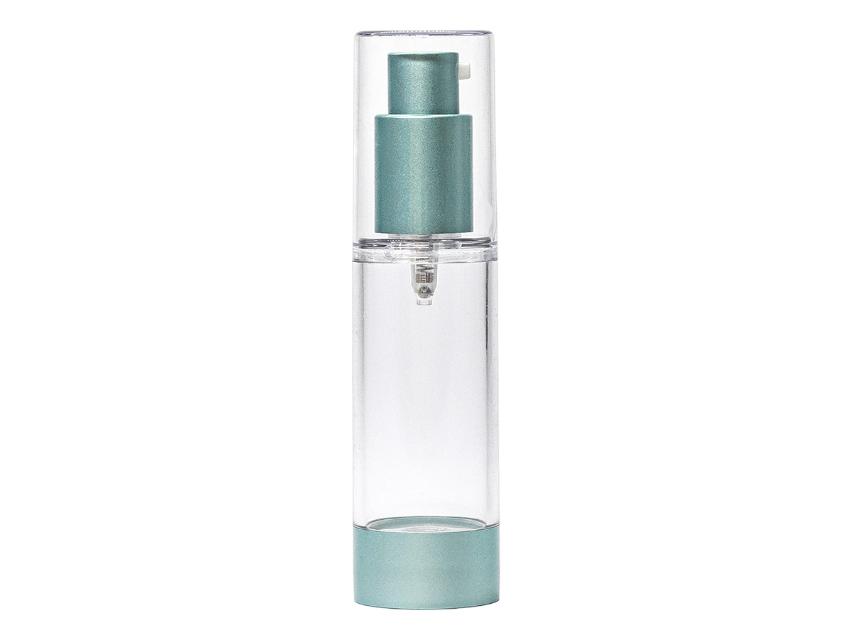 30 mL, 18mm Finish, Clear/Green, Sets, Bottles/Pumps/Overcaps, Other, Airless, Cylinder Round