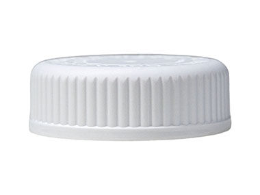 38/400 Finish, White, Caps, CRC, Fine Ribbed, Foam Lnr