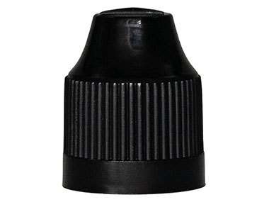 18mm Finish, Black, Caps, CRC, Fine Ribbed, Dropper Tip Style