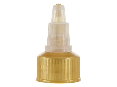20/410 Finish, Gold/Natural, Caps, Dispensing, Fine Ribbed, Twist Open/Close