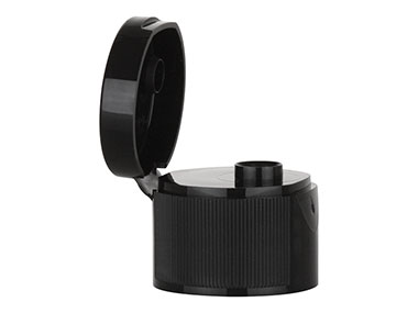 24/410 Finish, Black, Caps, Dispensing, Fine Ribbed, Snap-Top, .247 " Orf