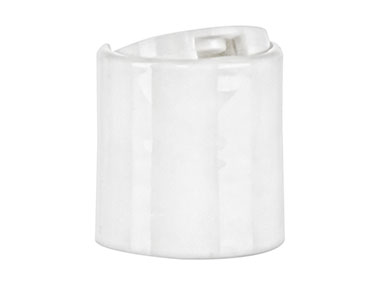 24/410 Finish, White, Caps, Dispensing, Smooth, Disc-Top, .310" Orf, PS Lnr, (F)