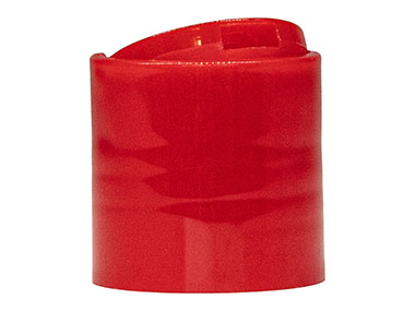 28/410 Finish, Red, Caps, Dispensing, Smooth, Disc-Top, .325" Orf, (F)