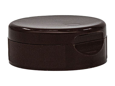 38/400 Finish, Brown, Caps, Dispensing, Fine Ribbed, Snap-Top, .245" Orf, HS Lnr