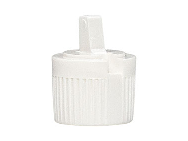 20/410 Finish, White, Caps, Dispensing, Fine Ribbed, Turret Style, .106" Orf