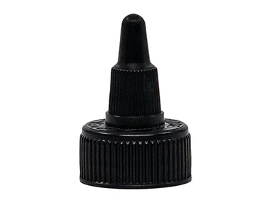24/410 Finish, Black, Caps, Dispensing, Fine Ribbed, Twist Open/Close, HS Lnr