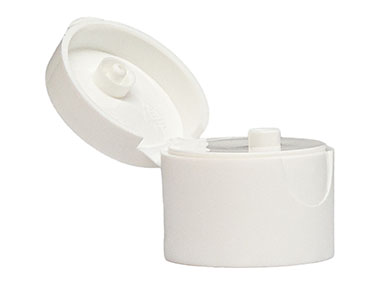 24/410 Finish, White, Caps, Dispensing, Smooth, Snap-Top, .122" Orf