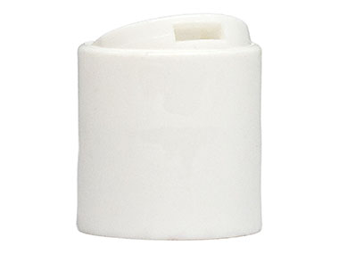 24/410 Finish, White, Caps, Dispensing, Smooth, Disc-Top, .308" Orf, (D)