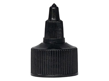 28/410 Finish, Black, Caps, Dispensing, Fine Ribbed, Twist Open/Close, HS Lnr