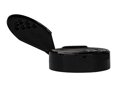 63/485 Finish, Black, Caps, Dispensing, Smooth, Single Flap, Shaker/Spoon Style, Hs Lnr, 63mm