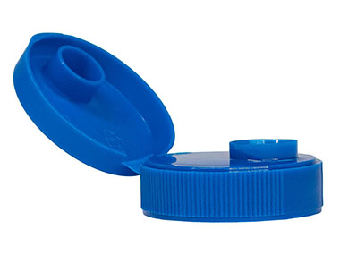 38/400 Finish, Blue, Caps, Dispensing, Fine Ribbed, Snap-Top, .509" Orf, PS Lnr