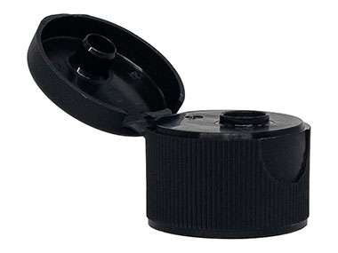 24/410 Finish, Black, Caps, Dispensing, Fine Ribbed, Snap-Top, .247" Orf, Ps Lnr