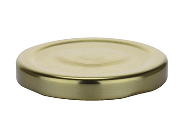 70mm 4 Lug Finish, Gold, Caps, Metal, Smooth, Stacking Ring, Beige Inner, Plastisol Lnr