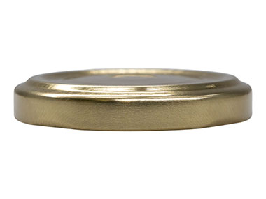 53mm 4 Lug Finish, Gold, Caps, Metal, Smooth, Plastisol Lnr, Beige Inner, Stacking Ring