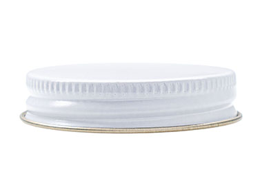 45/400 Finish, White, Caps, Metal, Ribbed Neck, Pulp/Foil Lnr