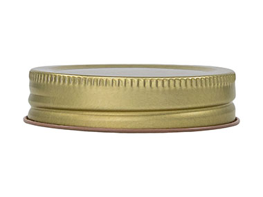 63/445 Finish, Gold, Caps, Metal, Ribbed Neck, Brown Inner, Plastisol Lnr