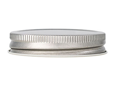 70/450 Finish, Silver, Caps, Metal, Ribbed Neck, Beige Inner, Plastisol Lnr