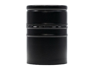 28mm ROPP Finish, Black, Caps, Metal, Ribbed Neck, Aluminum, Pour Fitment