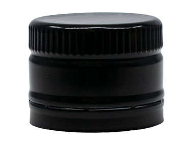 31.5mm ROPP Finish, Black, Caps, Metal, Ribbed Neck, Aluminum, Pour Fitment