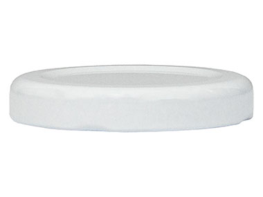 48mm 4 Lug Finish, White, Caps, Metal, Smooth, Beige Inner, Plastisol Lnr