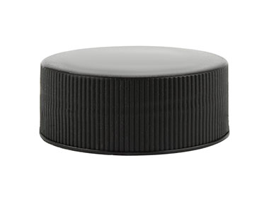 28/400 Finish, Black, Caps, Fine Ribbed, Smooth Top, Pulp/HS Lnr