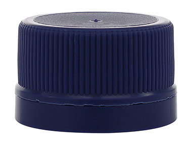 28mm TE Finish, Blue, Caps, Fine Ribbed, Beverage Style, Matte Top, Dual Lnr, HS/Foam