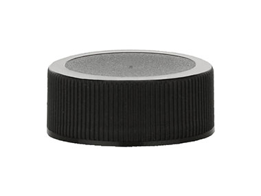 28/400 Finish, Black, Caps, Fine Ribbed, Matte Top, Pulp/HS Lnr