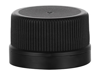 28mm TE Finish, Black, Caps, Fine Ribbed, Beverage Style, Matte Top, Foam Lnr