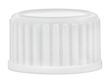 18/410 Finish, White, Caps, Fine Ribbed, Smooth Top