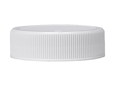 38/400 Finish, White, Caps, Fine Ribbed, Stipple Top, Pulp/HS Lnr