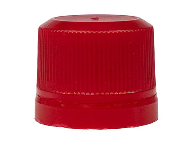 18mm TE Finish, Red, Caps, Fine Ribbed, Beverage Style, Matte Top, Plug Seal