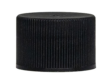 24/410 Finish, Black, Caps, Fine Ribbed, Matte Top, HS Lnr