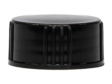 22/400 Finish, Black, Caps, Phenolic, Ribbed, Smooth Top, Cone Lnr