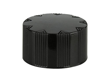 24/414 Finish, Black, Caps, Phenolic, Ribbed, Fluted Top, Cone Lnr