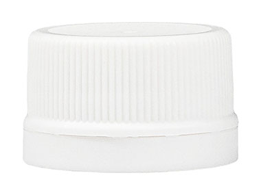 28mm TE Finish, White, Caps, Fine Ribbed, Beverage Style, Matte Top, Foam Lnr