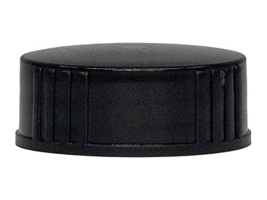 28/400 Finish, Black, Caps, Ribbed, Smooth Top, Cone Lnr