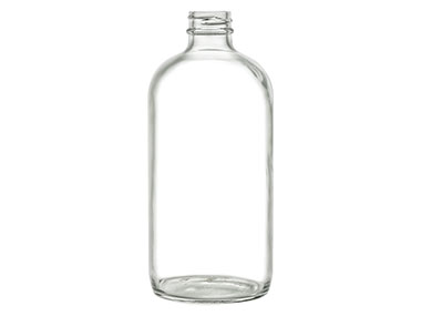 16 oz., 28/400 Finish, Flint, Bottles, Glass, Boston Round