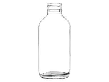 4 oz., 24/400 Finish, Flint, Bottles, Glass, Boston Round