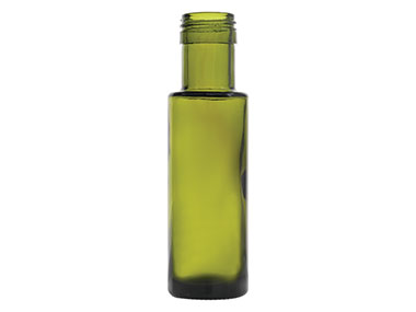 100 mL, 31.5mm ROPP Finish, Green, Bottles, Glass, Olive Oil Style Round (Dorica)