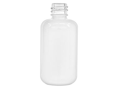 1 oz., 18/415 Finish, White, Bottles, Glass, Boston Round, Spray Coated
