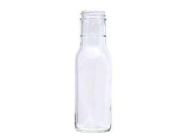 8 oz., 38/400 Finish, Flint, Bottles, Glass, Sauce Style Round, Ring Neck